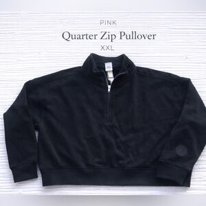 PINK VS Black Quarter Zip Pullover XXL Cozy Athleisure Sweatshirt